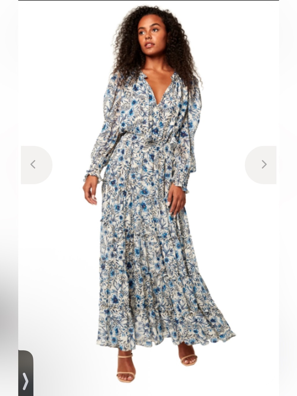 Misa Los Angeles Vida Maxi Dress - Indigo Blooms Size XS